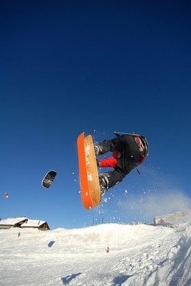 Mathieu Blanchard- Cortina snowkite contest 2009 passo Giau Italy